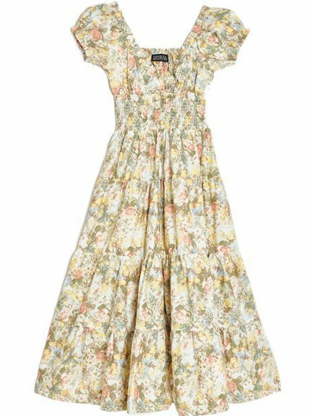 DANIELLE BERNSTEIN Floral Smocked Maxi Dress